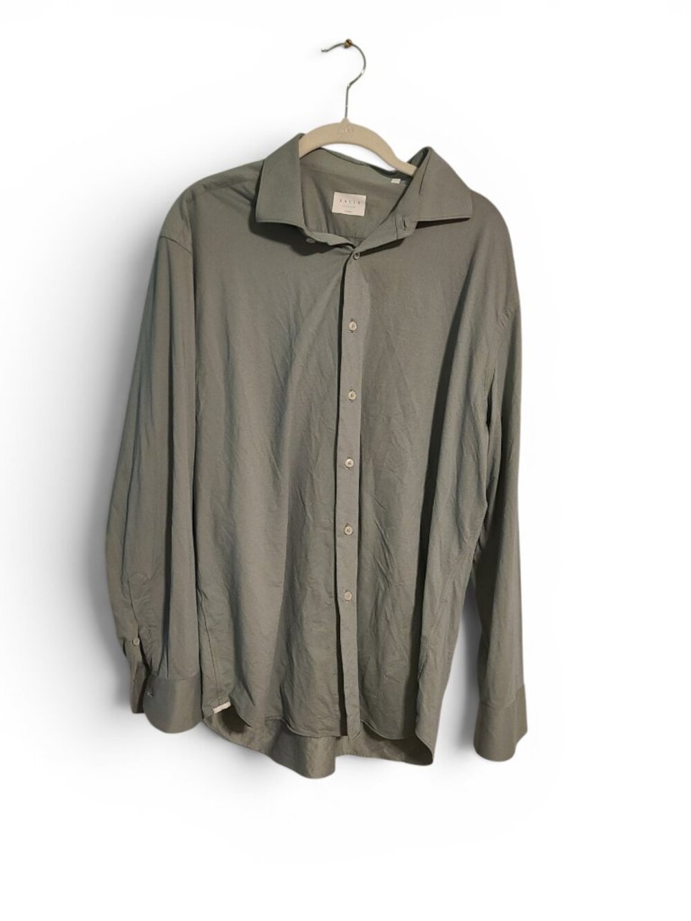Xacus Tailor Fit Active Shirt Gray Men's Neck Size 17.5